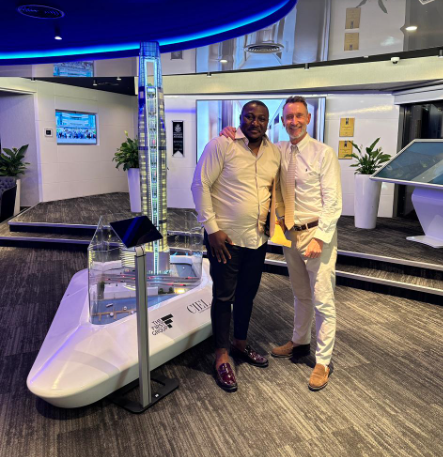 Chenwi Gilbert Mzeka representing Orienco Travel and Tourism at a travel industry event